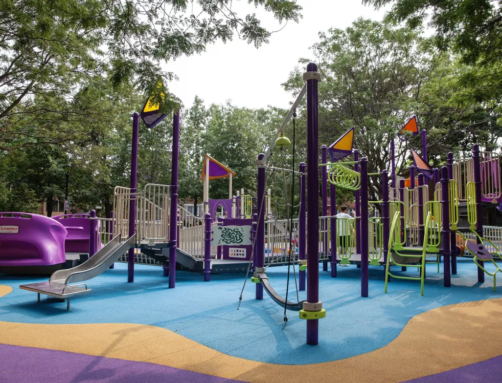Inauguration of new universally accessible and inclusive play modules in Émery-Sauvé Park