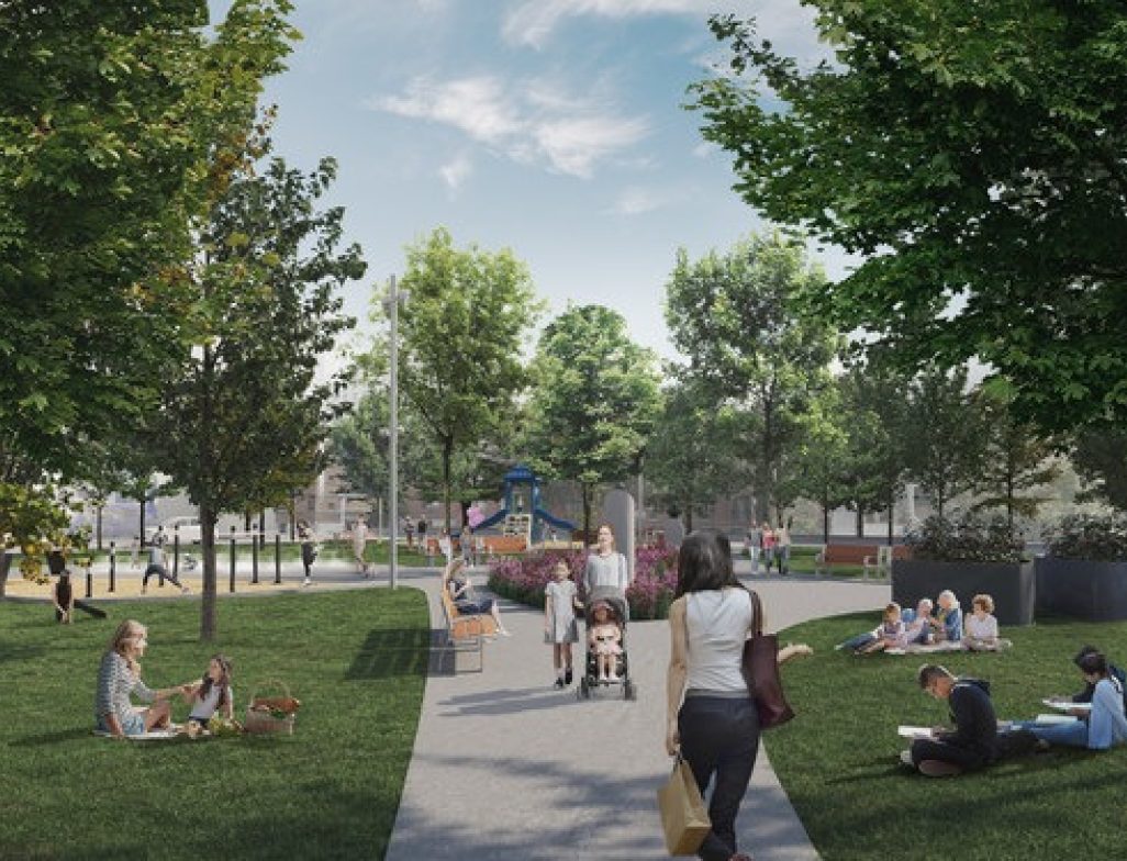 Un investissement de 8,8 M$ pour réaménager, sécuriser et verdir les abords du futur centre Sanaaq Un investissement de 8,8 M$ pour réaménager, sécuriser et verdir les abords du futur centre Sanaaq