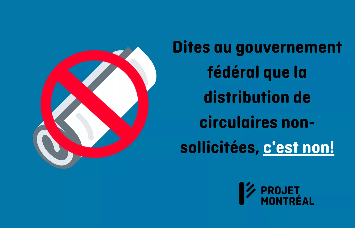 Non aux publicités non-sollicitées dans nos boites aux lettres