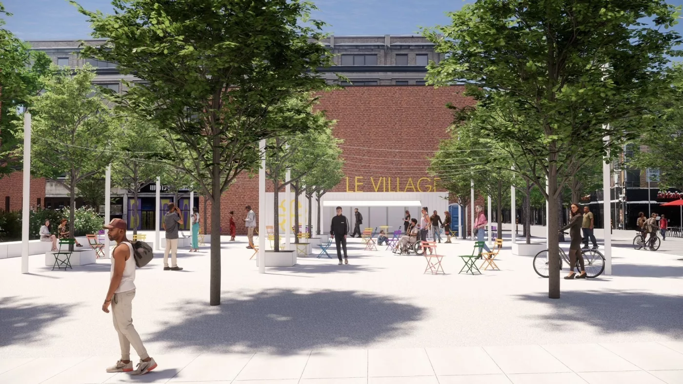 A redesigned Place du Village - A transitional development anchored in its environment
