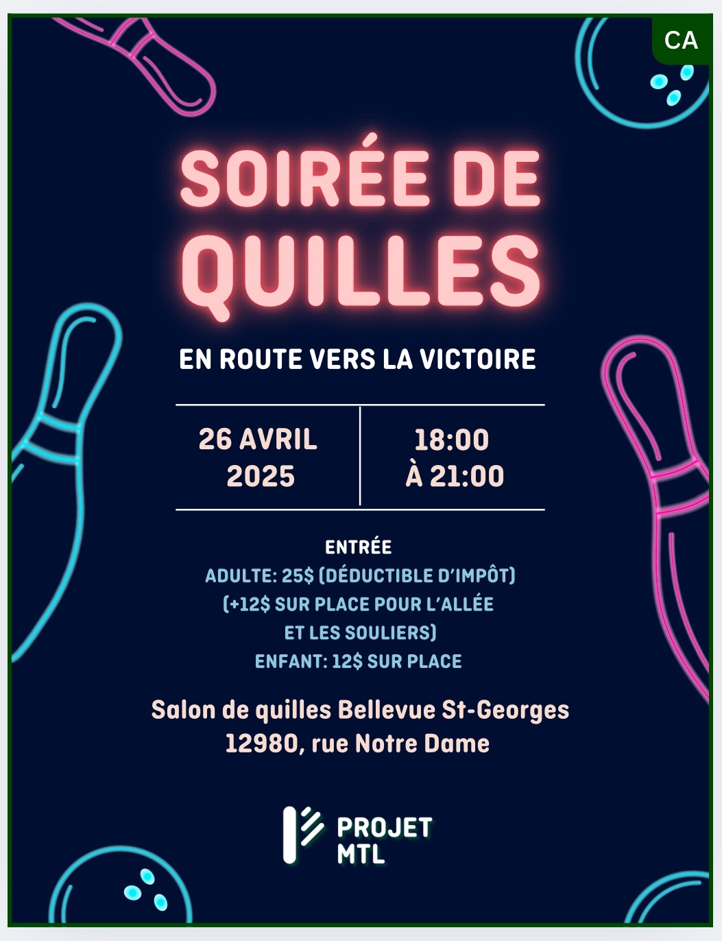 Soirée de quilles